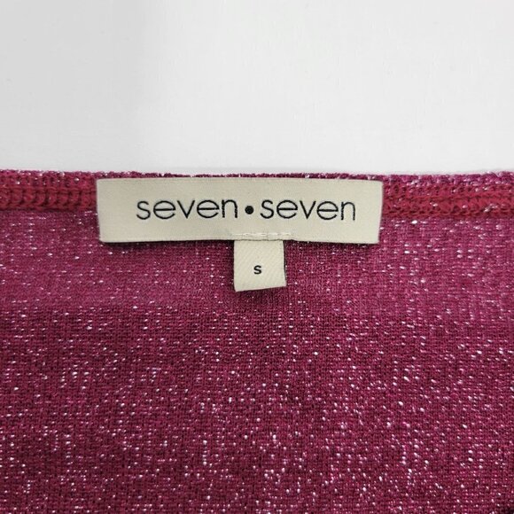 Seven Seven Women's Sparkly Berry Pink Short Sleeve Top in a Size Small - Picture 9 of 10